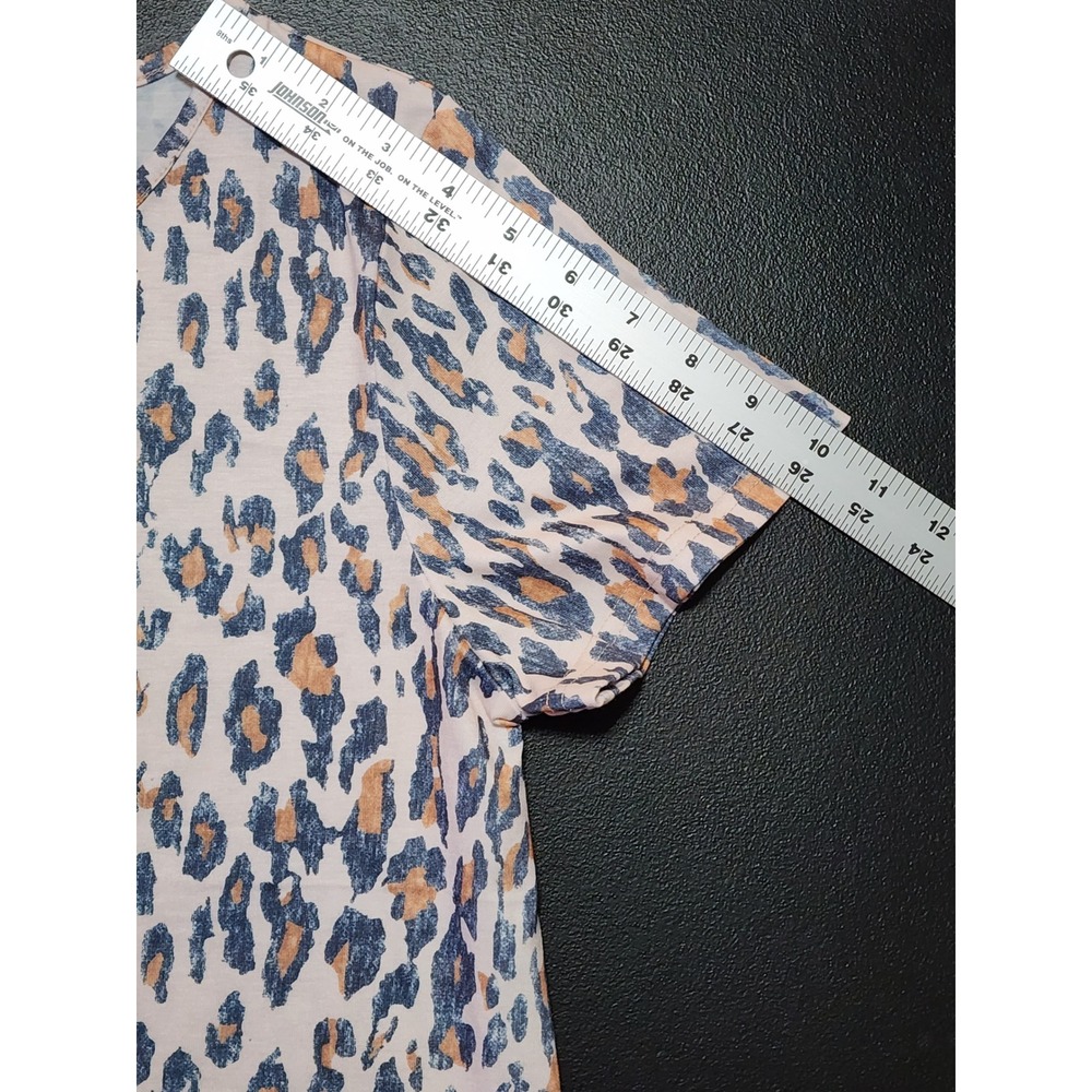 Hibluco Leopard Print Peplum Top Medium Tan Black - Picture 6 of 10